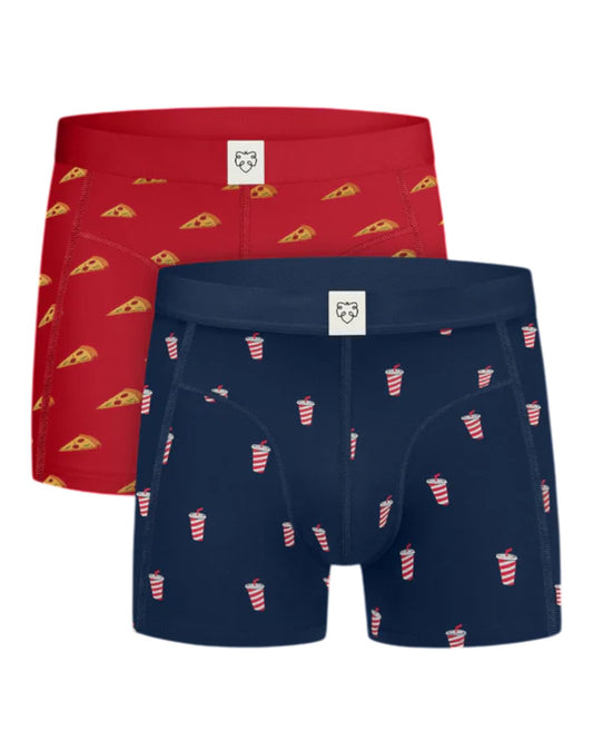 A-dam Pizza Delivery Boxer Brief 2-Pack Blue – productfoto 2