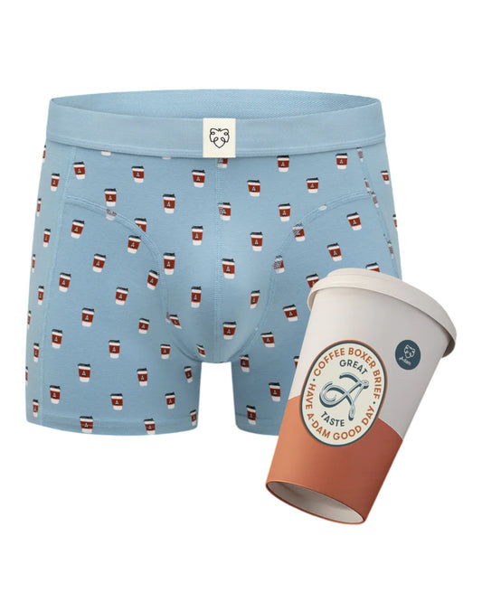 A-dam Take Away Coffee Boxer Brief Blue – productfoto 1
