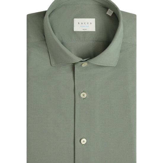 Xacus Tailor Fit Active Shirt Sage Green – productfoto 1 – Checkpoint Mol
