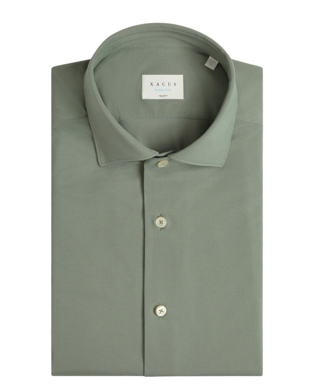 Xacus Tailor Fit Active Shirt Sage Green – productfoto 1 – Checkpoint Mol