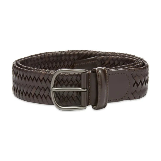 Anderson's Leather Tubular Woven Stretch Riem Brown – productfoto 1