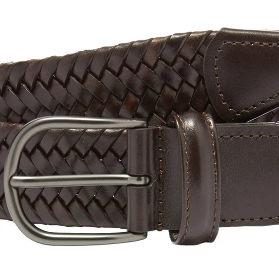 Anderson's Leather Tubular Woven Stretch Riem Brown – productfoto 2