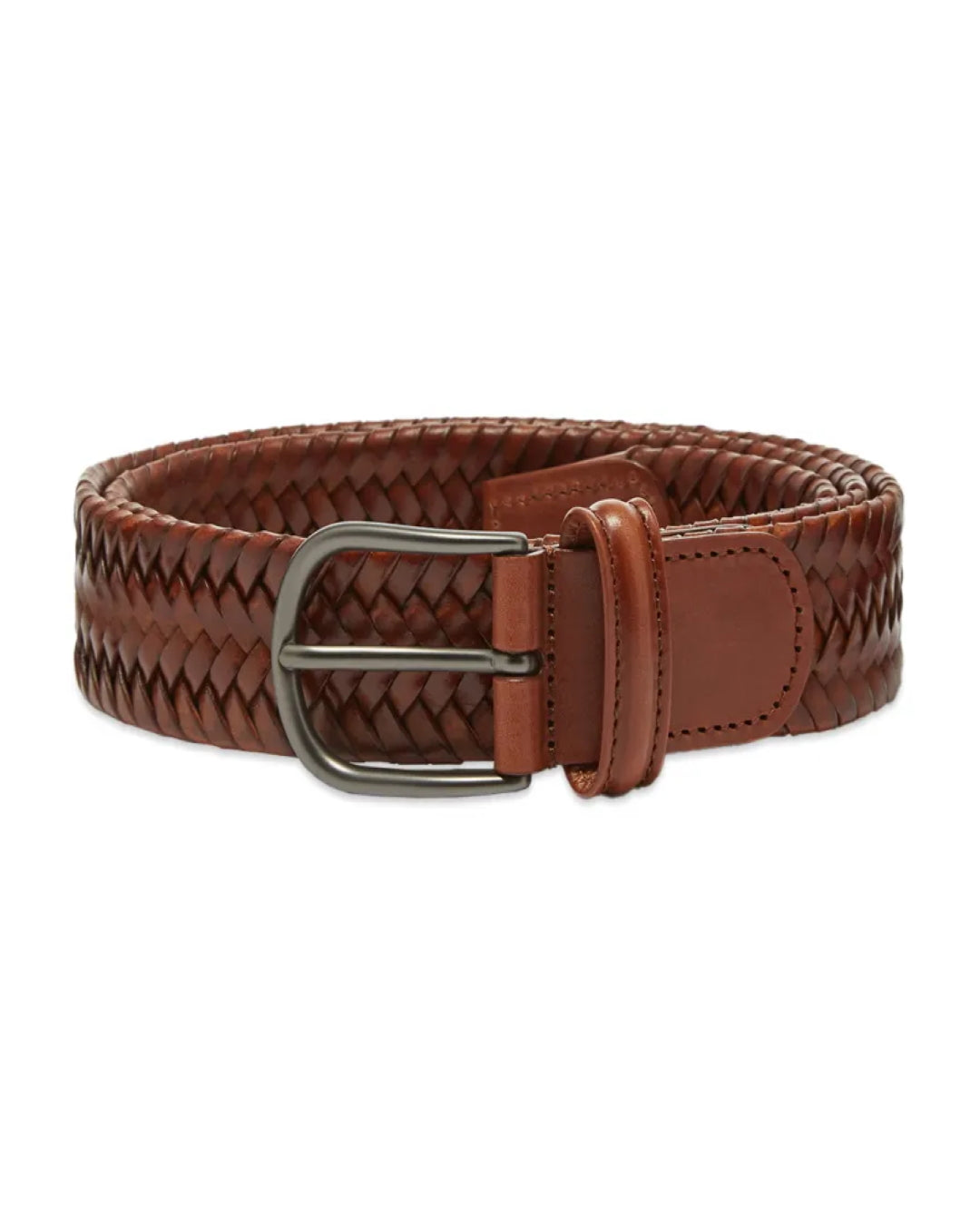 Anderson's Leather Tubular Woven Stretch Riem Cognac – productfoto 1