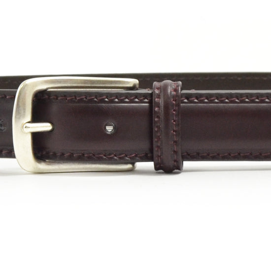 Anderson's Narrow Engraved Thick Stitch Riem Burgundy – productfoto 4