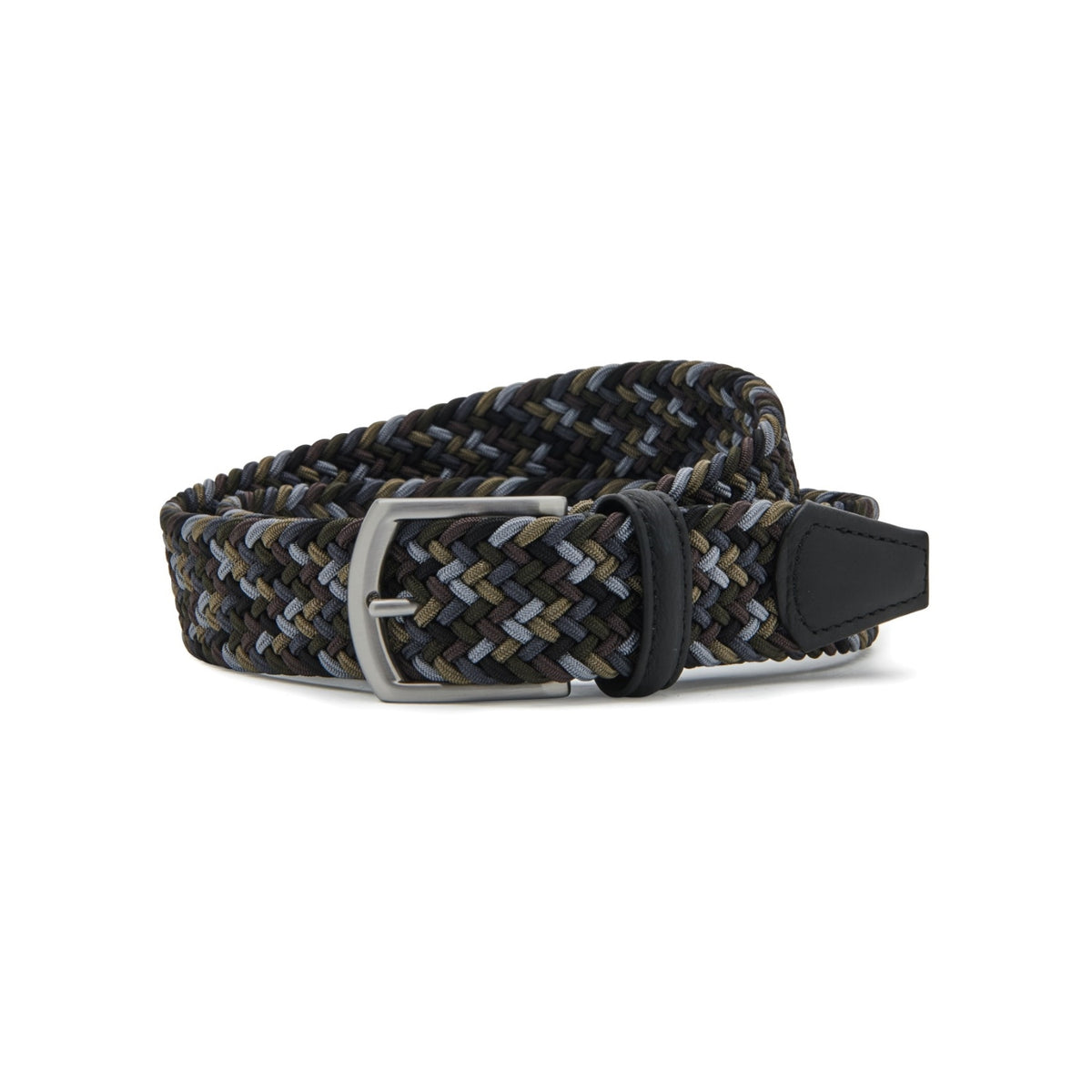 Anderson's Tubular Woven Stretch Riem Black Grey Beige – productfoto 1