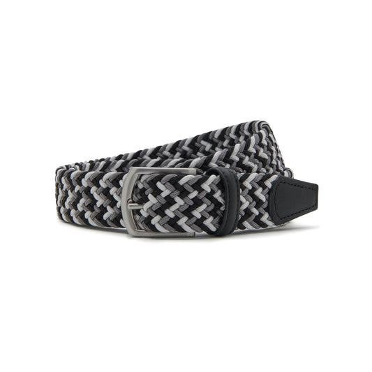 Anderson's Tubular Woven Stretch Riem Black White Grey – productfoto 1