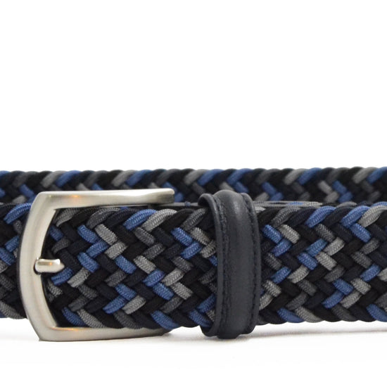 Anderson's Tubular Woven Stretch Riem Blue Grey Black – productfoto 2