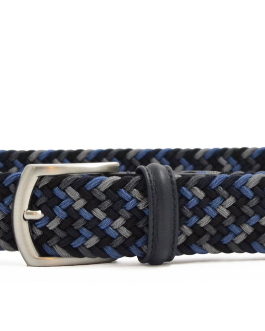 Anderson's Tubular Woven Stretch Riem Blue Grey Black – productfoto 2