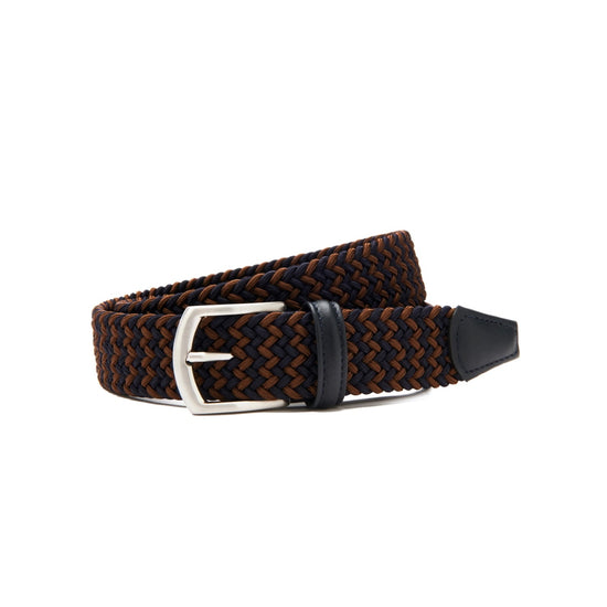 Anderson's Tubular Woven Stretch Riem Brown Blue – productfoto 1