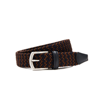 Anderson's Tubular Woven Stretch Riem Brown Blue – productfoto 1