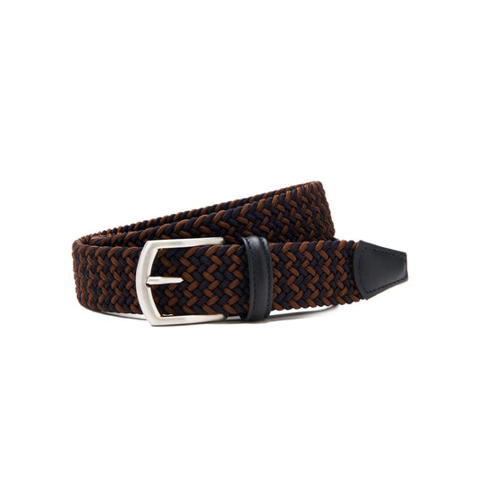 Anderson's Tubular Woven Stretch Riem Brown Blue – productfoto 1