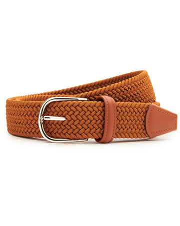 Anderson's Tubular Woven Stretch Riem Cognac – productfoto 1