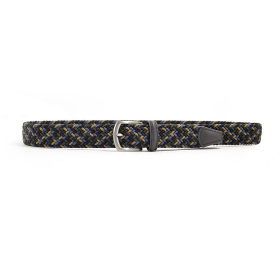 Anderson's Tubular Woven Stretch Riem Forest Green Blue Beige – productfoto 1