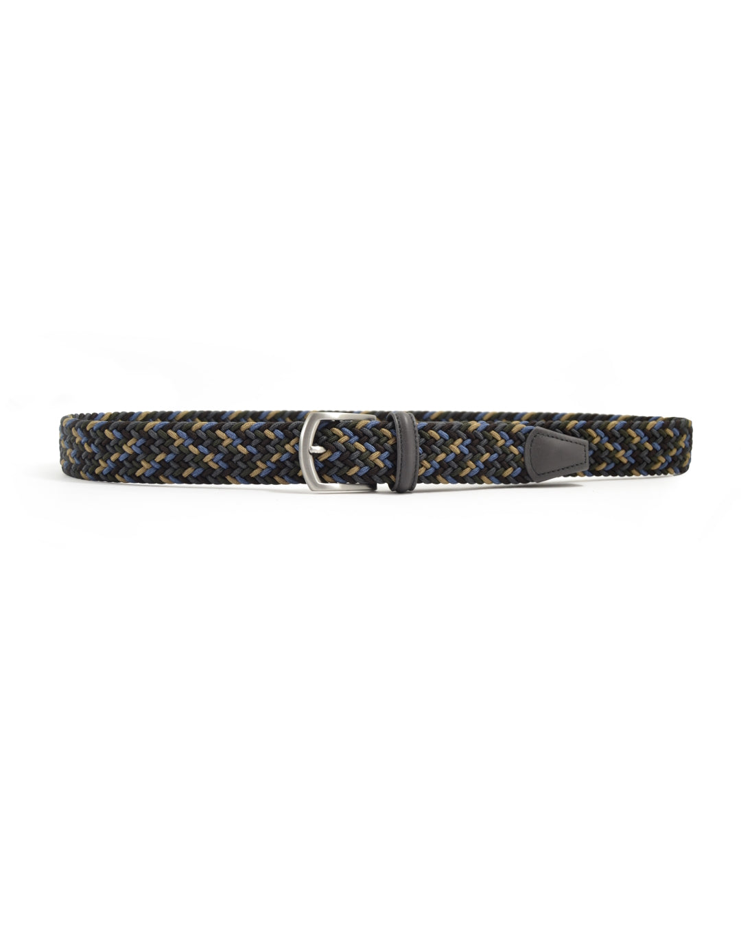 Anderson's Tubular Woven Stretch Riem Forest Green Blue Beige – productfoto 1