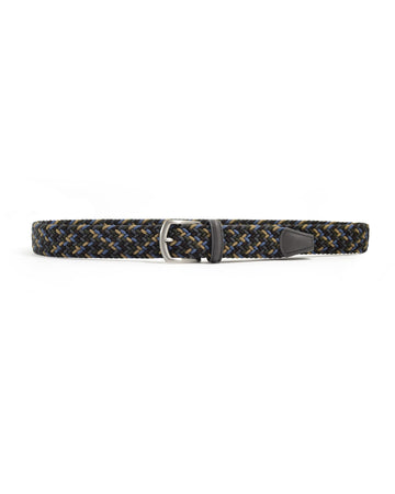 Anderson's Tubular Woven Stretch Riem Forest Green Blue Beige – productfoto 1
