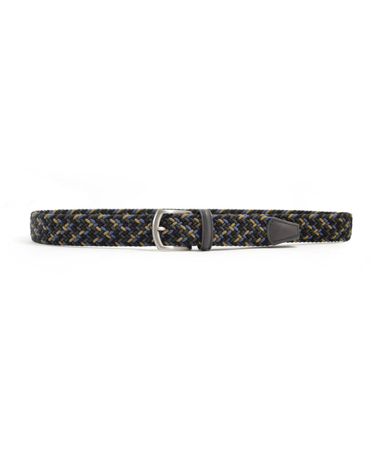 Anderson's Tubular Woven Stretch Riem Forest Green Blue Beige – productfoto 1