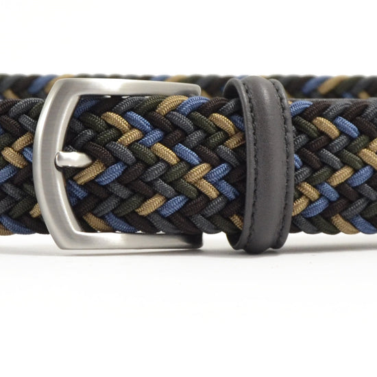 Anderson's Tubular Woven Stretch Riem Forest Green Blue Beige – productfoto 2
