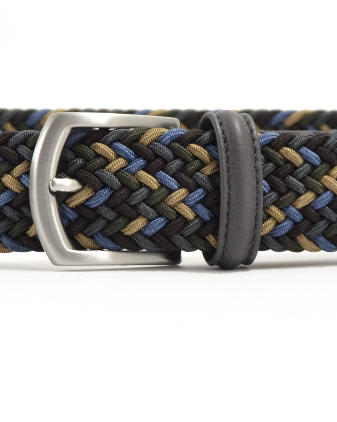 Anderson's Tubular Woven Stretch Riem Forest Green Blue Beige – productfoto 2