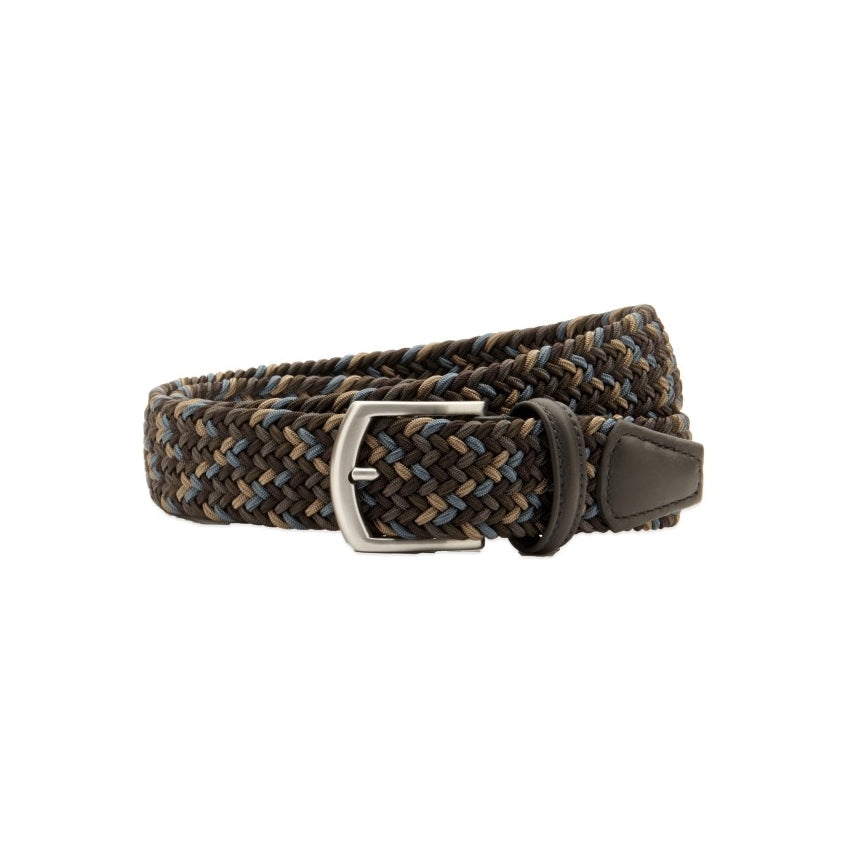 Anderson's Tubular Woven Stretch Riem Forest Green Blue Beige – productfoto 3