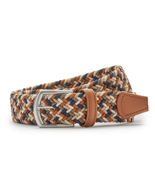 Anderson's Tubular Woven Stretch Riem Orange Khaki Blue – productfoto 1