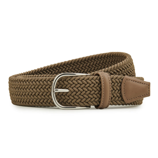 Anderson's Tubular Woven Stretch Riem Taupe – productfoto 1