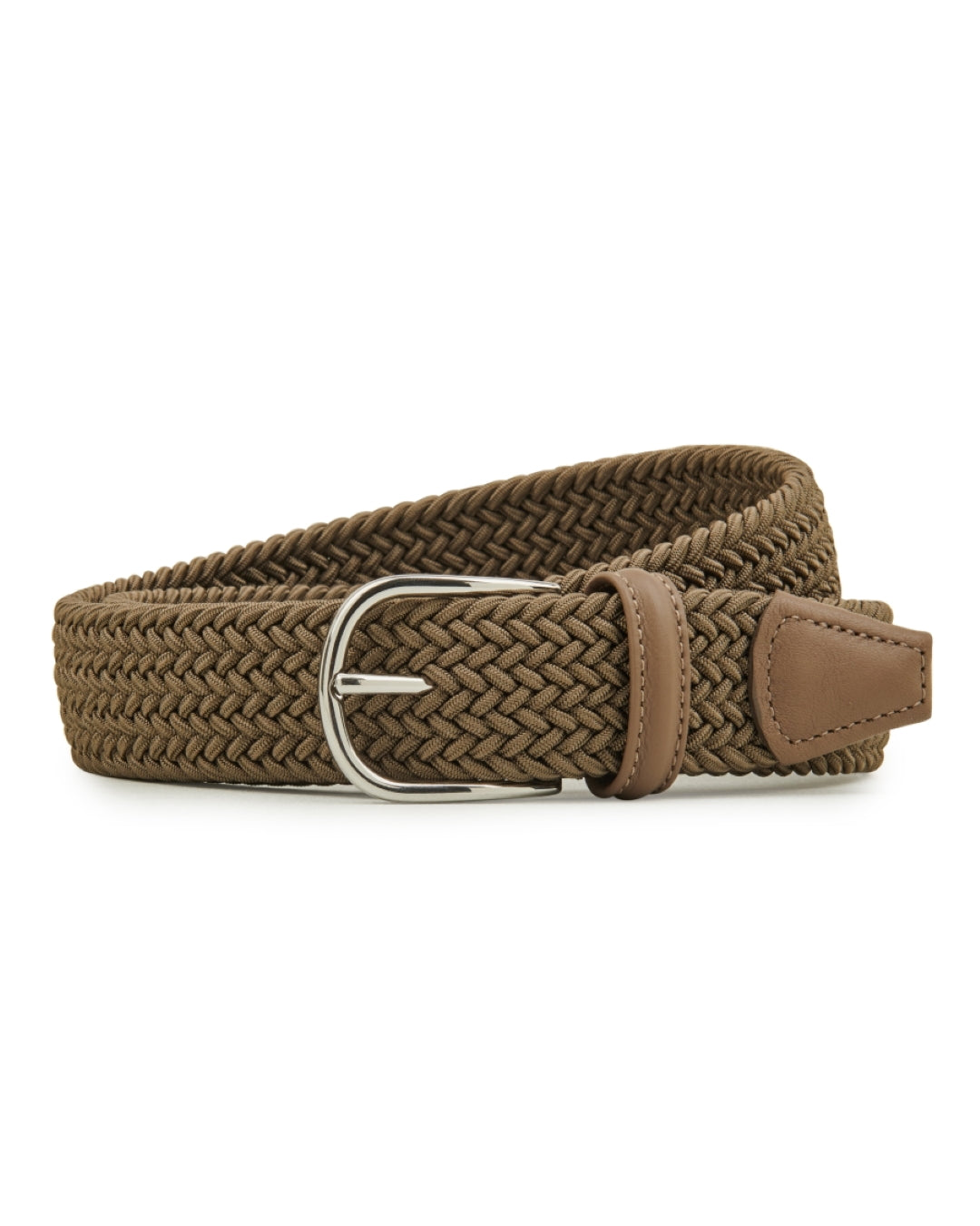 Anderson's Tubular Woven Stretch Riem Taupe – productfoto 1