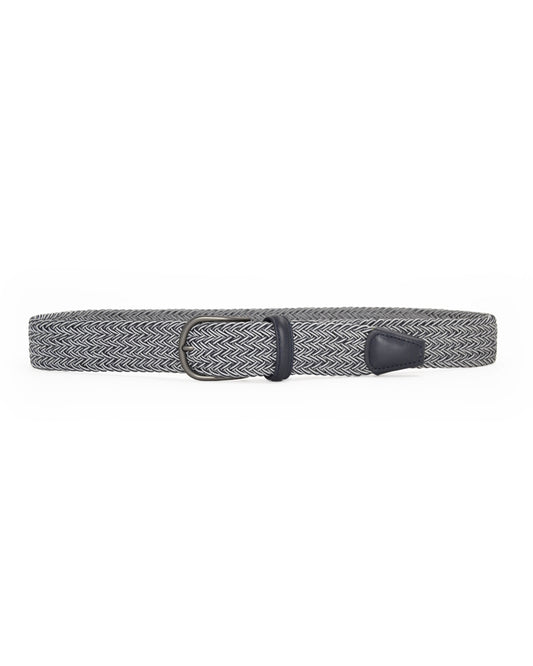 Anderson's Two-Tone Elastic Woven Riem White Blue – productfoto 1