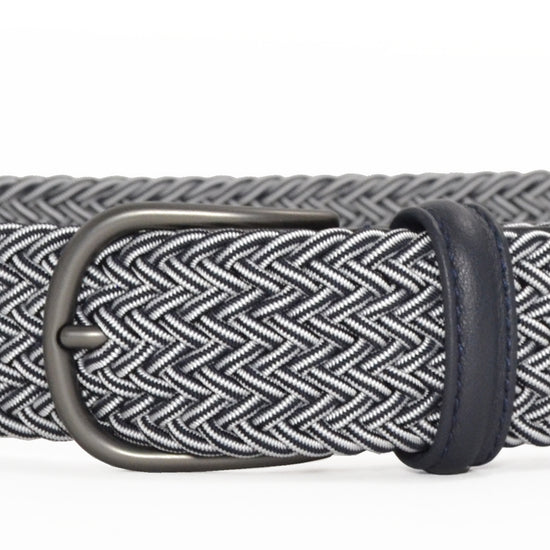 Anderson's Two-Tone Elastic Woven Riem White Blue – productfoto 2