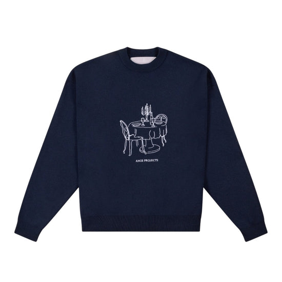 Ange Projects Bistro Knit Jumper Navy Blue bij Checkpoint Mol