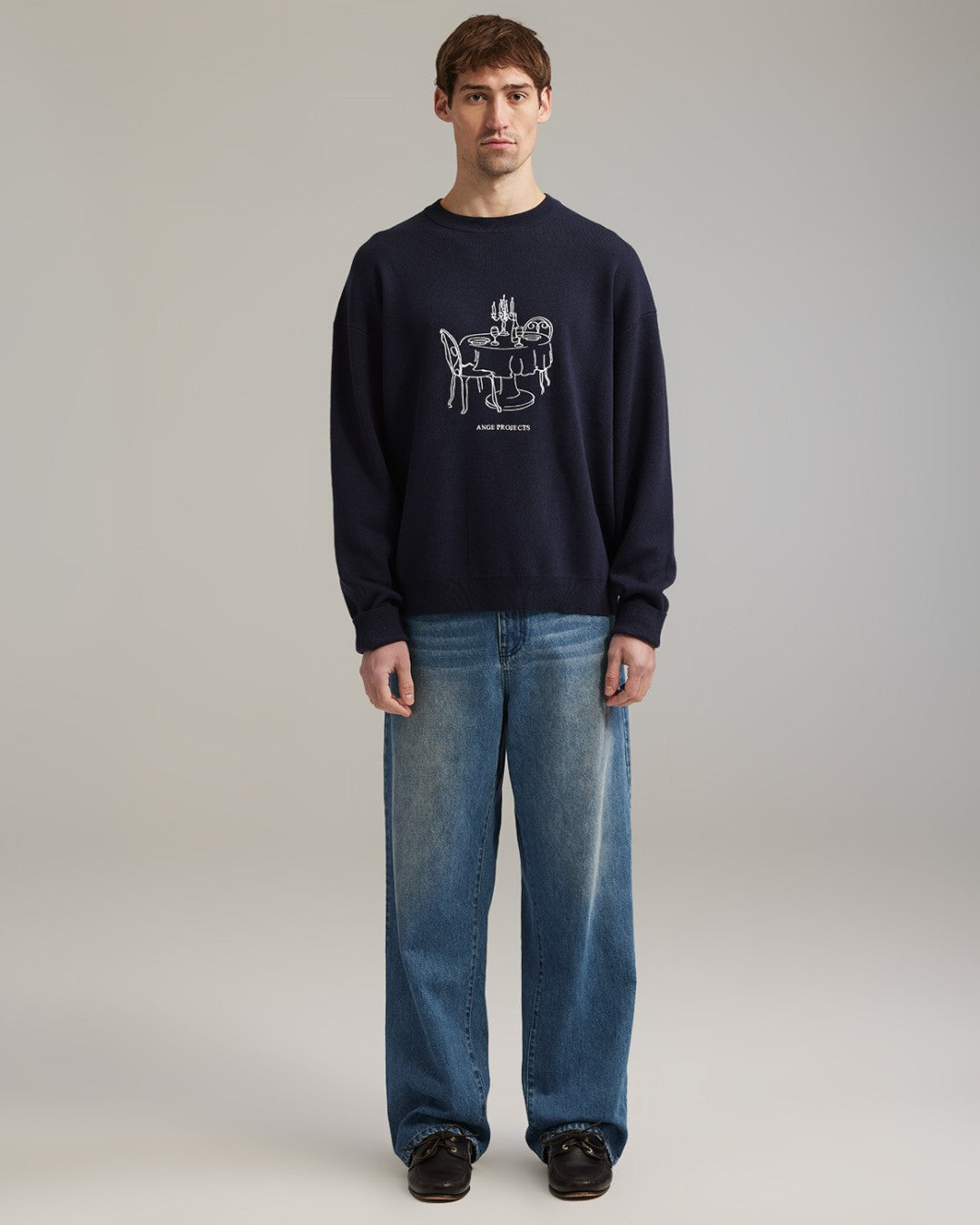 Ange Projects Bistro Knit Jumper Navy Blue productbeeld 3