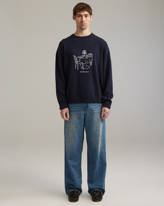 Ange Projects Bistro Knit Jumper Navy Blue productbeeld 3