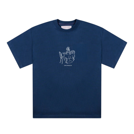 Ange Projects Bistro T-shirt Navy Blue bij Checkpoint Mol