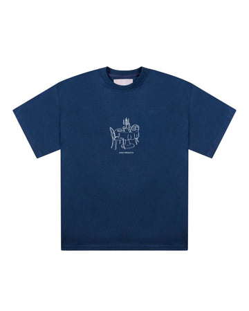 Ange Projects Bistro T-shirt Navy Blue bij Checkpoint Mol