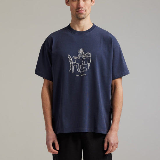 Ange Projects Bistro T-shirt Navy Blue productbeeld 2