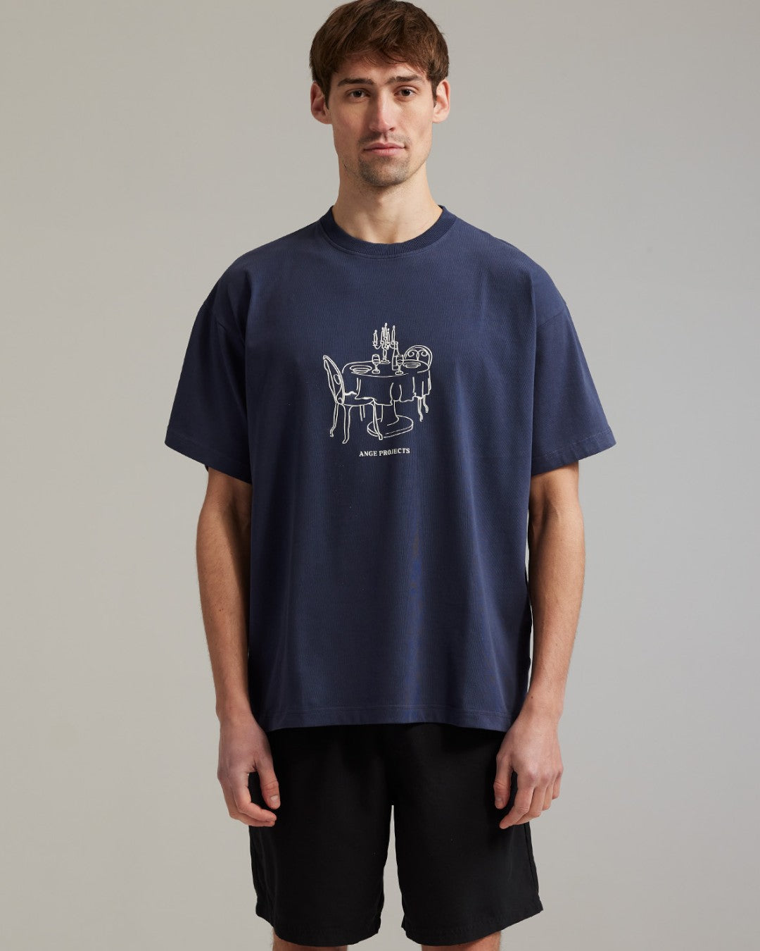 Ange Projects Bistro T-shirt Navy Blue productbeeld 2