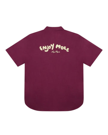 Ange Projects Enjoy More Bowling Shirt Tencel Bordeaux Red bij Checkpoint Mol