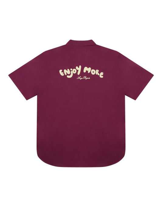 Ange Projects Enjoy More Bowling Shirt Tencel Bordeaux Red bij Checkpoint Mol