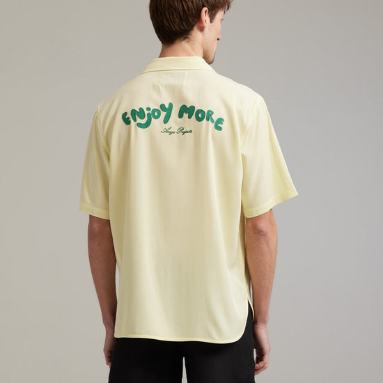 Ange Projects Enjoy More Bowling Shirt Tencel Butter Yellow productbeeld 2