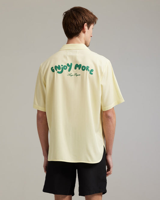 Ange Projects Enjoy More Bowling Shirt Tencel Butter Yellow productbeeld 2
