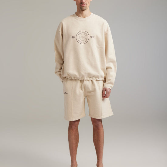 Ange Projects GOW Shield Adjustable Crewneck Oatmeal Melange productbeeld 2