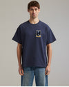 Ange Projects Night Beach Patch T-shirt Navy Blue productbeeld 2
