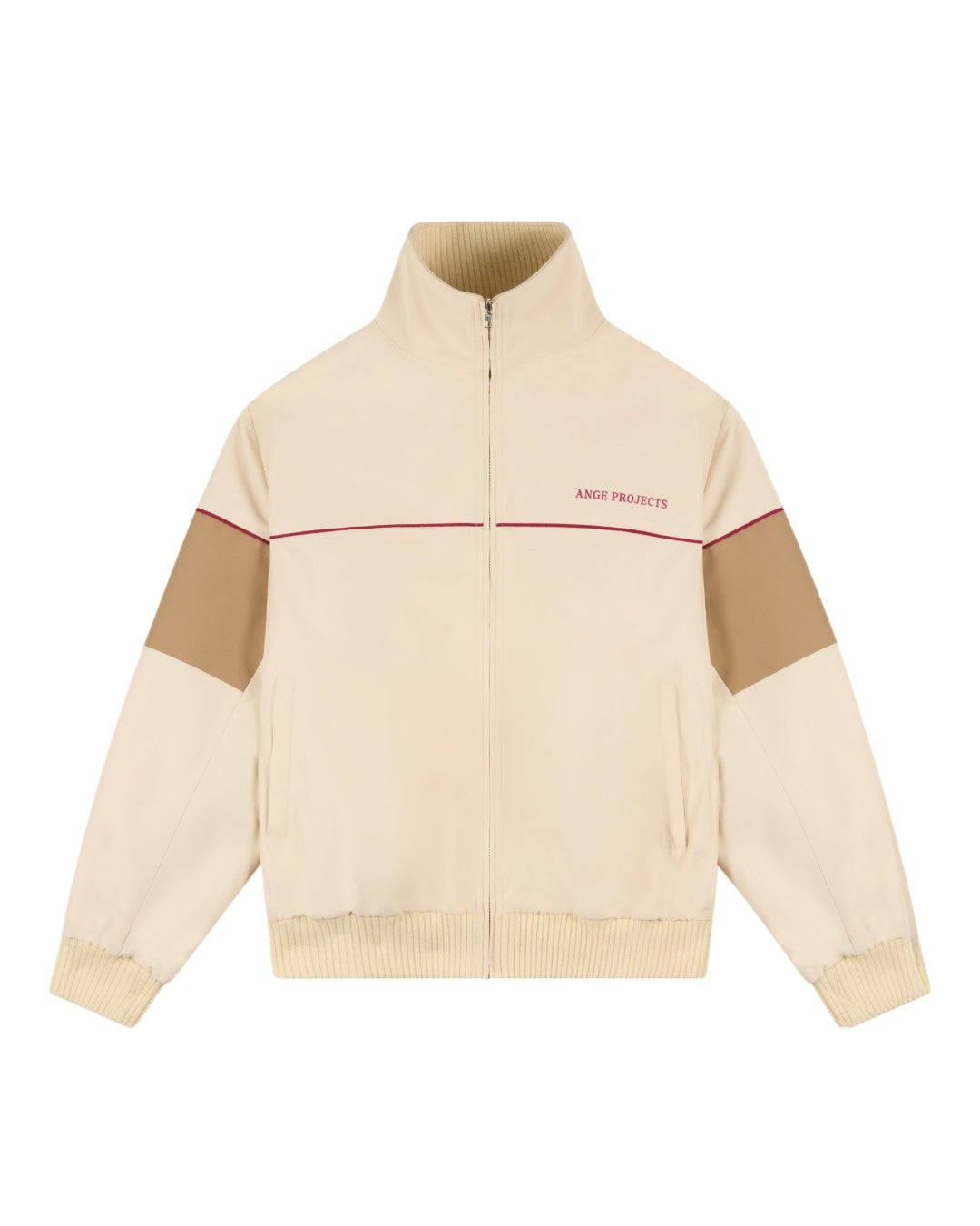 Ange Projects Retro Track Jacket Beige bij Checkpoint Mol