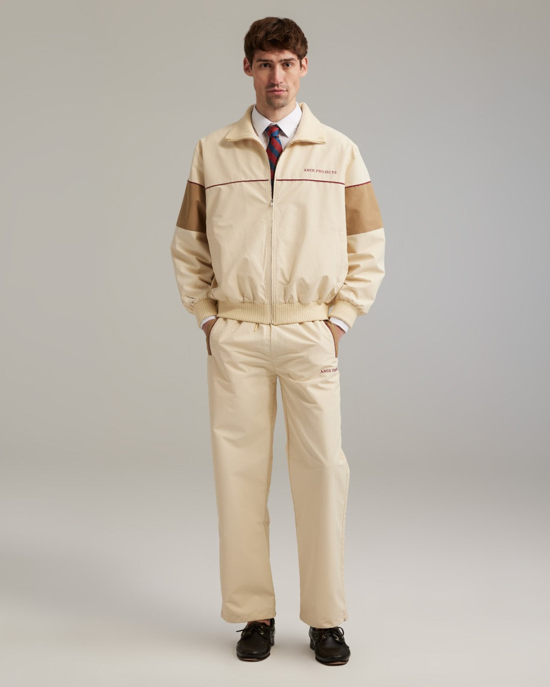 Ange Projects Retro Track Jacket Beige productbeeld 3