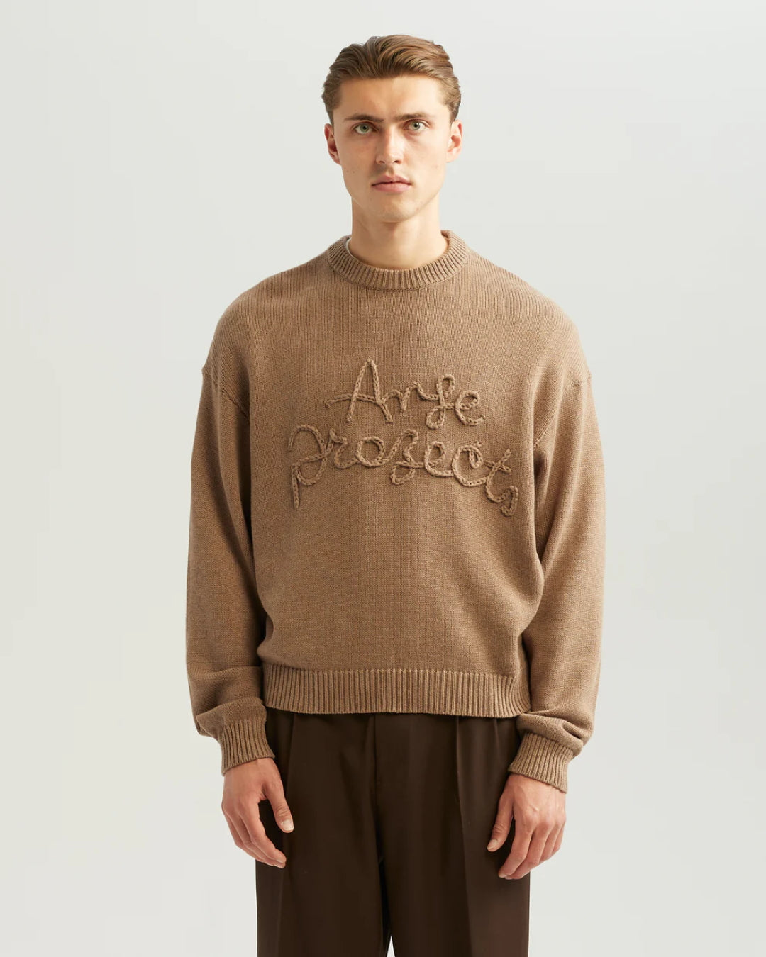 Ange Projects Rope Wool Blend Pullover Brown productbeeld 2