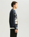 Ange Projects Winedrive Cotton Knit Pullover Navy productbeeld 3