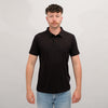 Anonym Diego Jersey Pima Cotton Relaxed Fit Button Down Polo Noir – vooraanzicht
