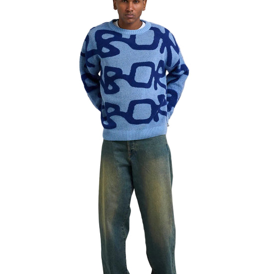 Arbor Antwerp blauwe alpaca knit met boxy oversized fit