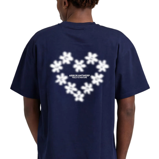 Arbor Antwerp Faded Flower T-Shirt Blue achterkant
