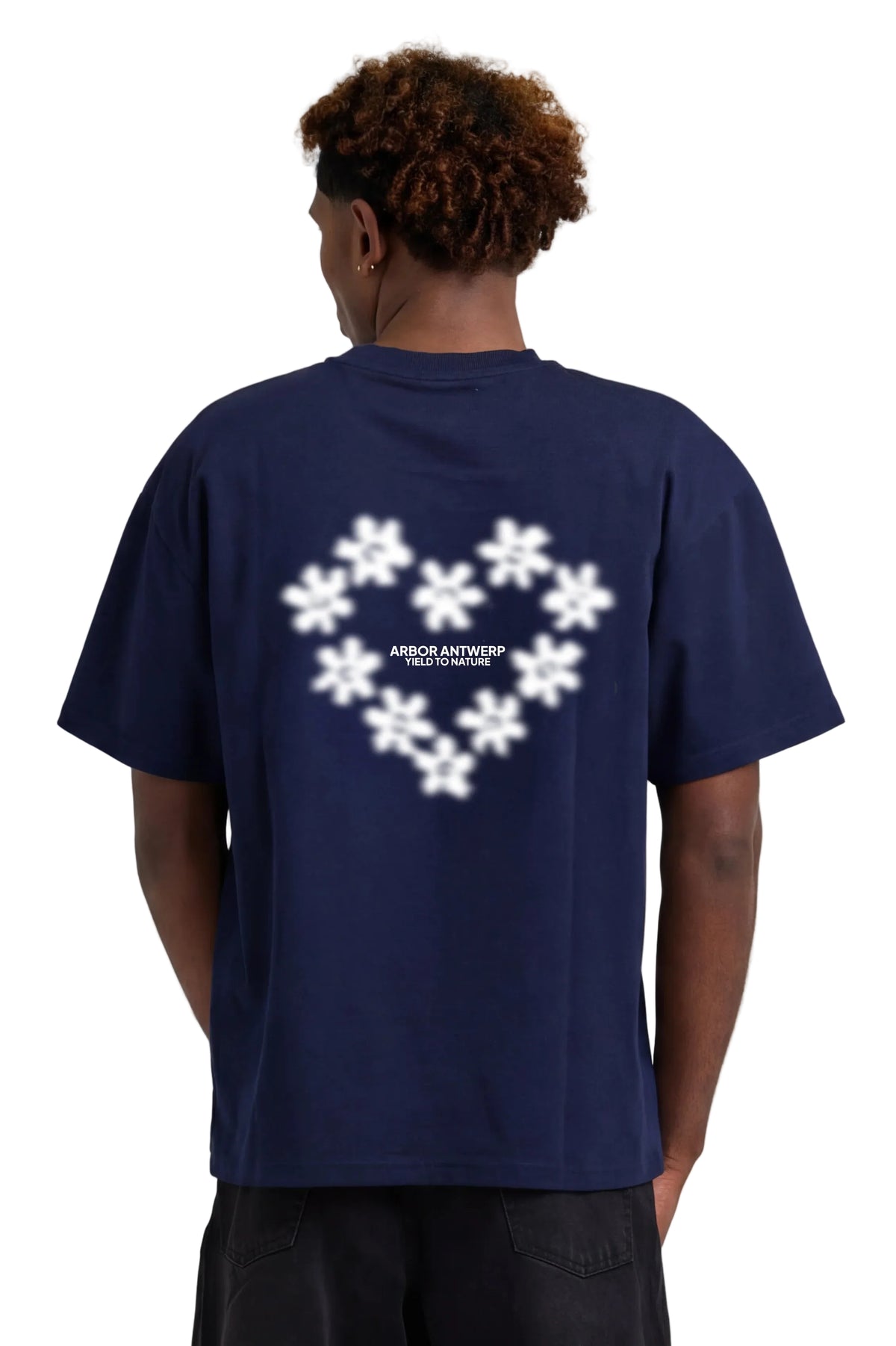 Arbor Antwerp Faded Flower T-Shirt Blue achterkant
