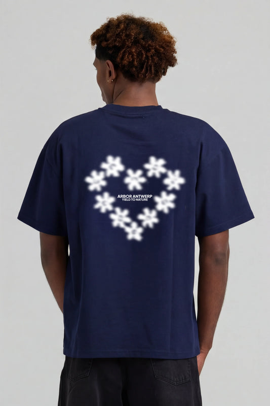 Arbor Antwerp Faded Flower T-Shirt Blue achterkant
